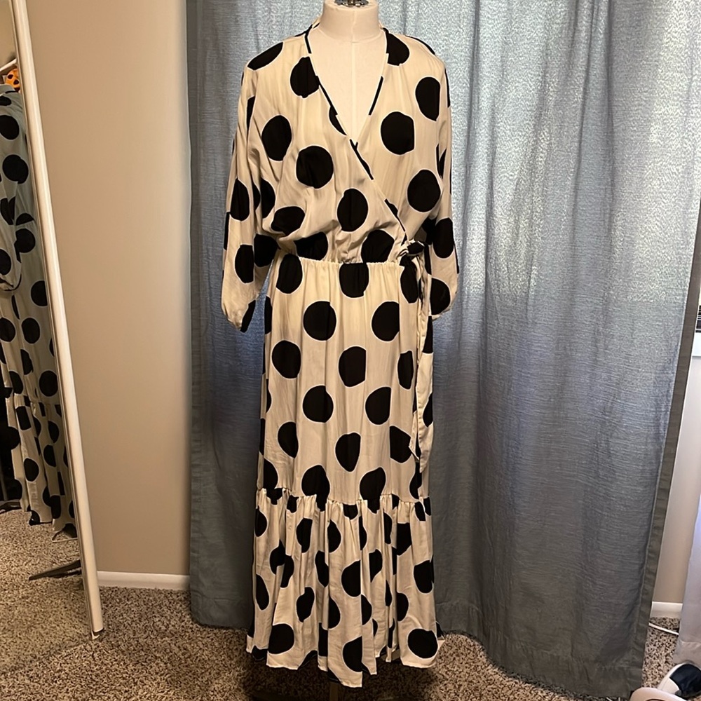 H&M polka dot wrap dress